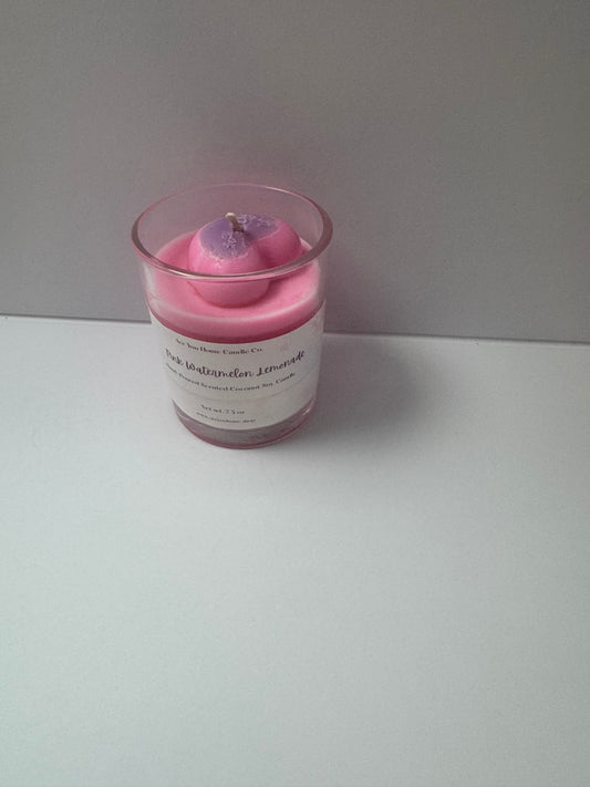 7.5oz Pink Watermelon Lemonade Scented Candle 🍉🍋