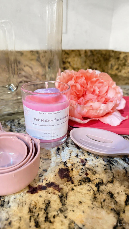 7.5oz Pink Watermelon Lemonade Scented Candle 🍉🍋