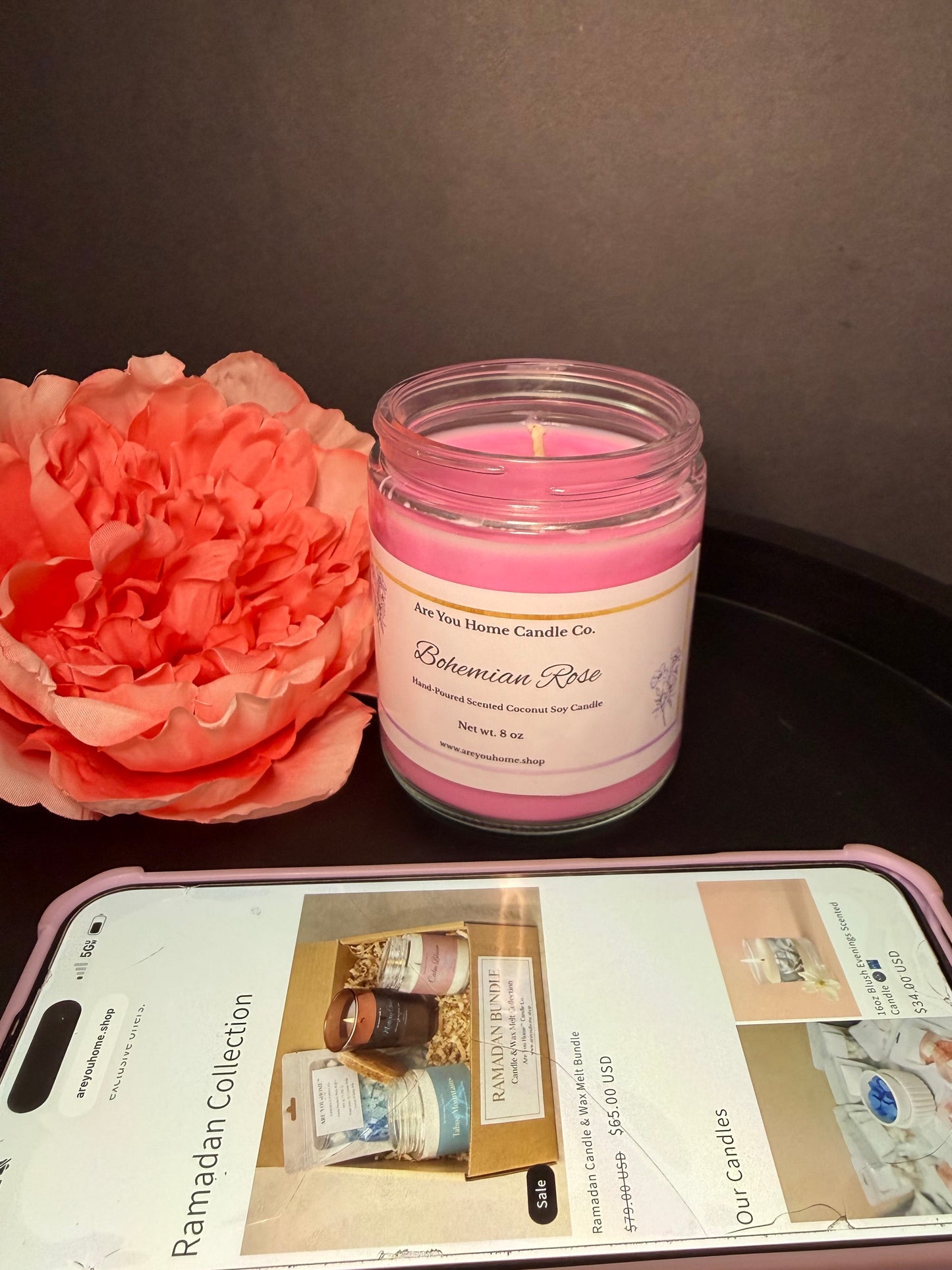 8oz Bohemian Rose Scented Candle 🌹