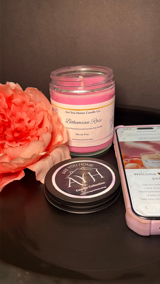 8oz Bohemian Rose Scented Candle 🌹