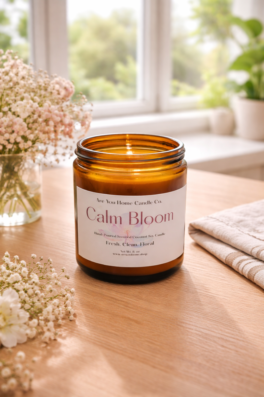 Calm Bloom Scented 8 oz Coconut Soy Candle