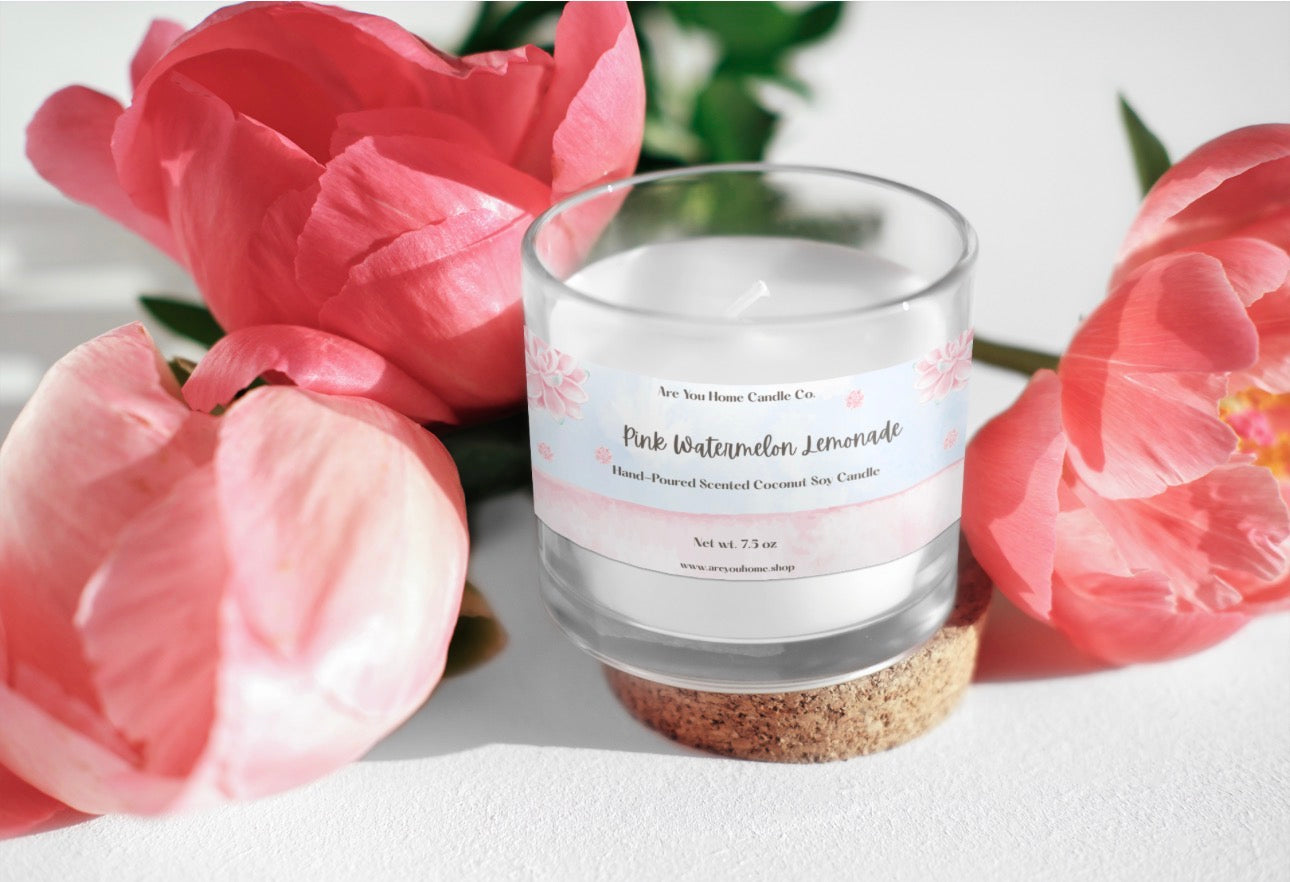 7.5oz Pink Watermelon Lemonade Scented Candle 🍉🍋